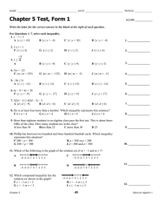 Chapter 5 Test, Form 1