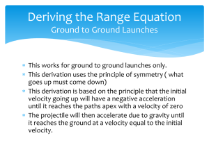 Deriving the Range Equation Ground to Ground Launches