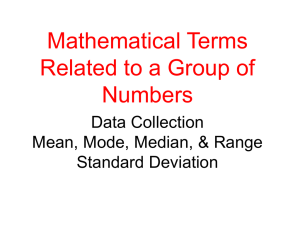 Math Terms Related to a Group of Numbers