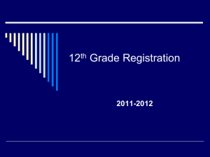 Registration Information for Incoming 12th Graders