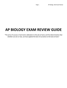 AP Biology Exam Review