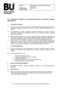 3H * Standards of English for International Students and English