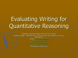 Evaluating Writing for Quantitative Reasoning