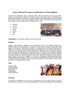 Socio- Cultural Treasures and Practices of Uttarakhand