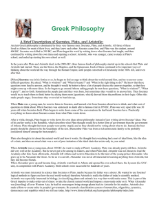 Greek Philosophy A Brief Description of Socrates, Plato