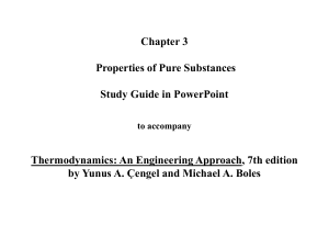 Chapter 3: Properties of Pure Substances