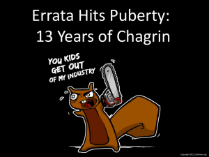 Errata Hits Puberty: 13 Years of Chagrin