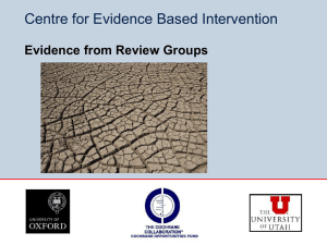 Evidence from Review Groups - The Cochrane Empty Reviews Project
