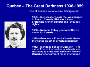 Quebec – The Great Darkness