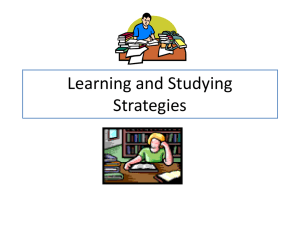 Learning and Studying Strategies.