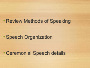 Speech delivery and org patterns