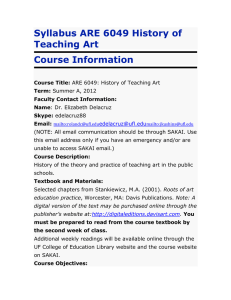 Syllabus ARE 6049 History of Teaching Art - Jeniffer Sams, E
