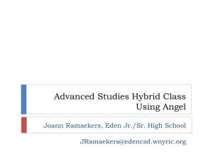 Advanced Studies Hybrid Class Using Angel
