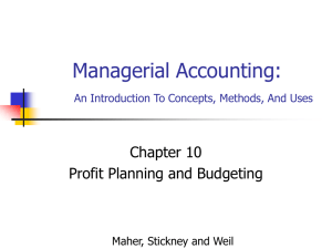 Managerial Accounting: An Introduction To Concepts, Methods, And