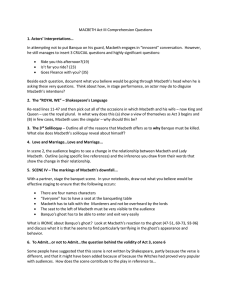 MACBETH Act III Comprehension Questions 2011