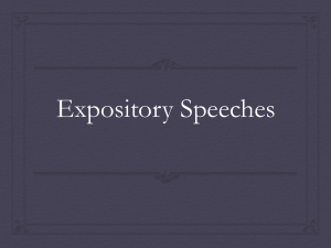 Expository Speeches