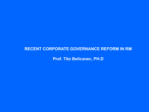 RECENT CORPORATE GOVERNANCE REFORM IN RM