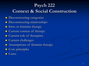 Psych 222 Lecture 2: Context and Social Construction