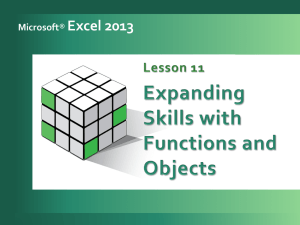 Lesson 11 - Expanding Skills with Functions and Objects