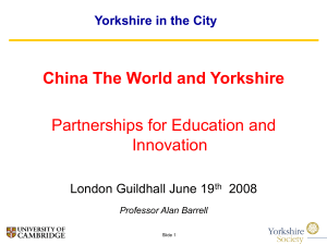 China, The World and Yorkshire