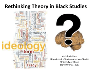 Rethinking Theory in Black Studies