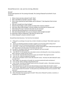 Beowulf literary terms and study guide questions for handout and
