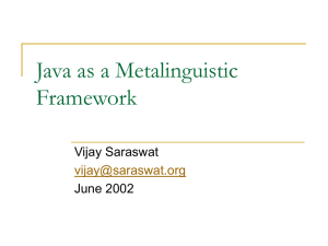 Java as a metalinguistic framework