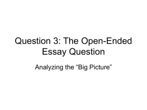 Q3: The Open-Ended Essay Question