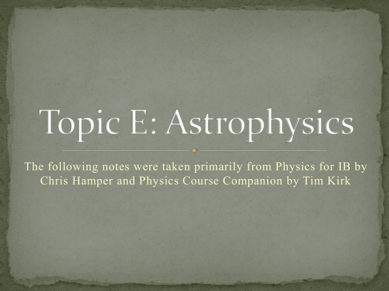 astrophysics extended essay topics