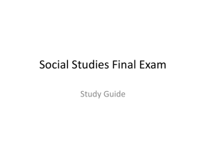 Social Studies Final Exam End of Year