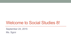 Welcome to Social Studies 8!