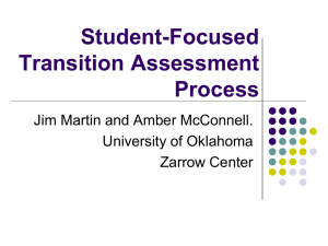 Student Focused Transition Assessment Process Presentation