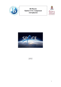 Option E - Astrophysics SL Presentation Notes 2012 - PAC