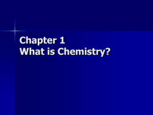 Chapter 1 What is Chemistry?
