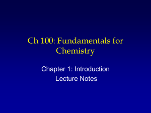 CH100: Fundamentals for Chemistry