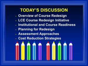 Course Redesign Overview - National Center for Academic