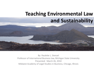Teaching Environmental Law and Sustainability