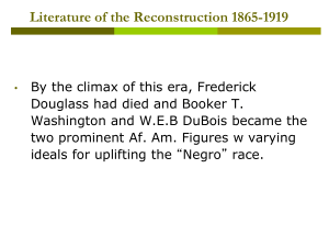 Literature of the Reconstruction 1865-1919