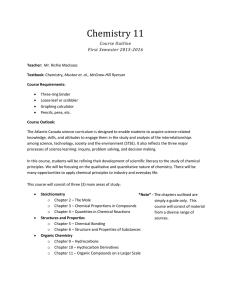 Chemistry 11 - Communication Plan