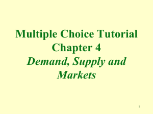 Demand, Supply and Markets