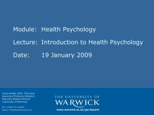 Module: Health Psychology Lecture: Personal Medicine Tutorial