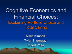 Cognitive Economics and Financial Sophistication