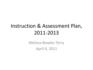 Instruction & Assessment Plan, 2011-2013