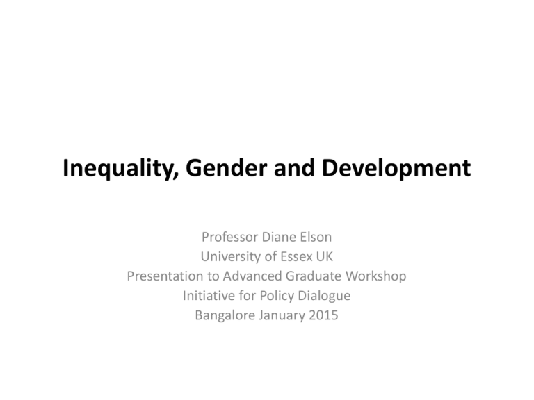 Inequality, Gender And Development