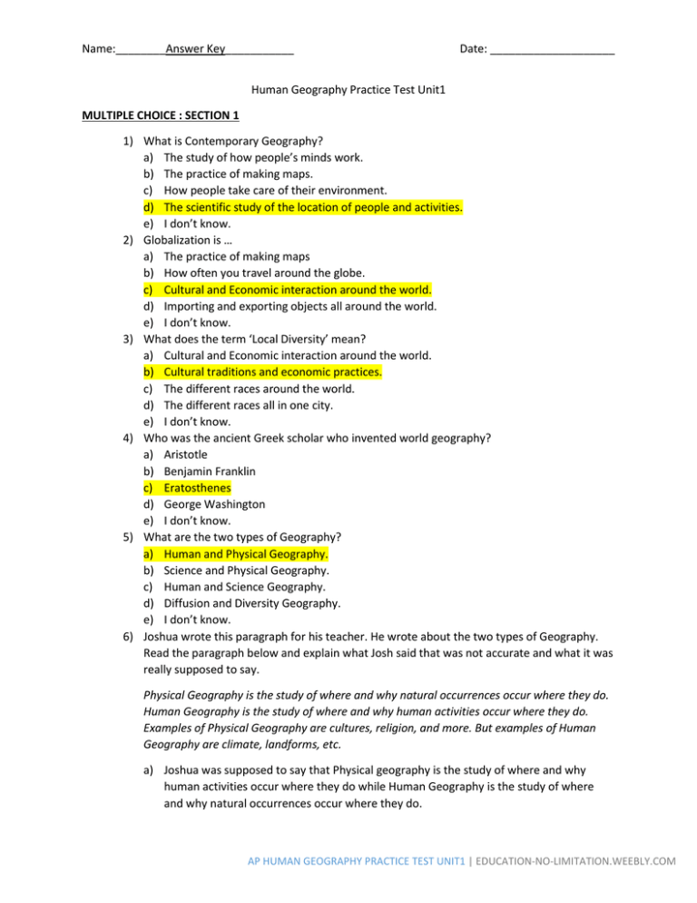 Ap Human Geography Test Difficulty