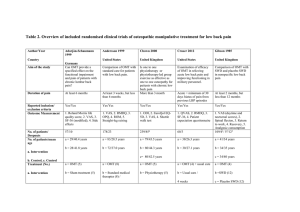 Table 2. Overview of included randomised clinical