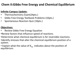 Chem II: Reaction Rates and Equilibrium