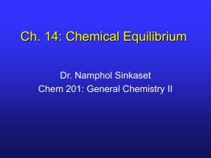 Ch. 14: Chemical Equilibrium