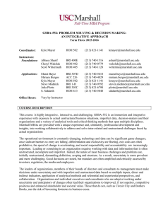 gsba-552: problem solving & decision making: an integrative approach