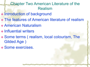 Chapter Two American Literature of the Realism